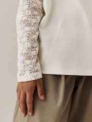 Cream Lace Long Sleeve Top (3-16yrs) - Image 4 of 8