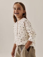 Ecru Ditsy Waffle Henley Top (3-16yrs) - Image 3 of 9