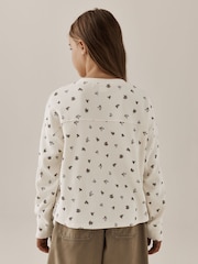 Ecru Ditsy Waffle Henley Top (3-16yrs) - Image 4 of 9