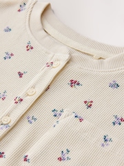 Ecru Ditsy Waffle Henley Top (3-16yrs) - Image 8 of 9