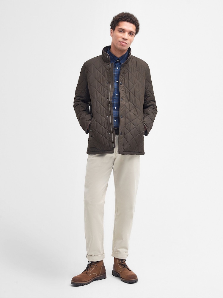 Barbour® Brown Powell Quilted Jacket - Image 2 of 9