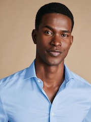 Charles Tyrwhitt Blue Slim Fit Non-Iron Puppytooth Shirt - Image 2 of 6