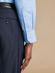 Charles Tyrwhitt Blue Slim Fit Non-Iron Puppytooth Shirt - Image 3 of 6