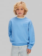 Calvin Klein Blue Oversized Fleece Hoodie - Image 1 of 5