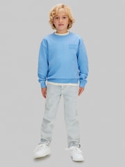 Calvin Klein Blue Oversized Fleece Hoodie - Image 3 of 5