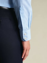 Charles Tyrwhitt Blue Slim Fit Non-Iron Bengal Stripe Cutaway Collar Shirt - Image 3 of 6