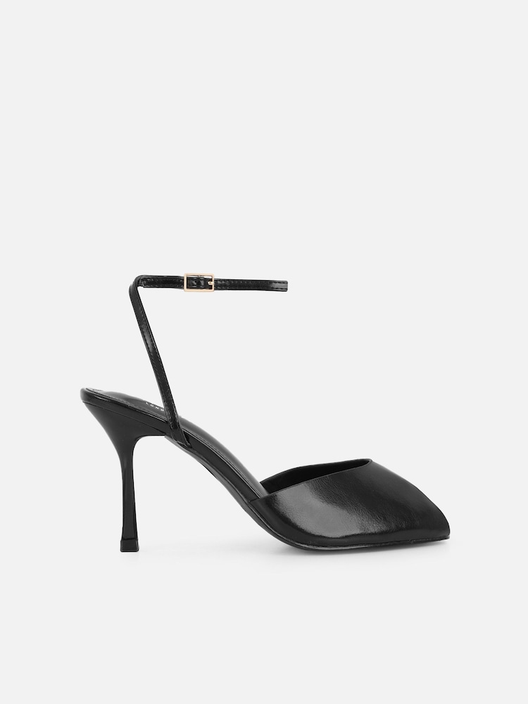 Simmi London Black Savvy Peep Toe Heeled Sandals - Image 2 of 4 Simmi London Black Savvy Peep Toe Heeled Sandals - Image 2 of 4
