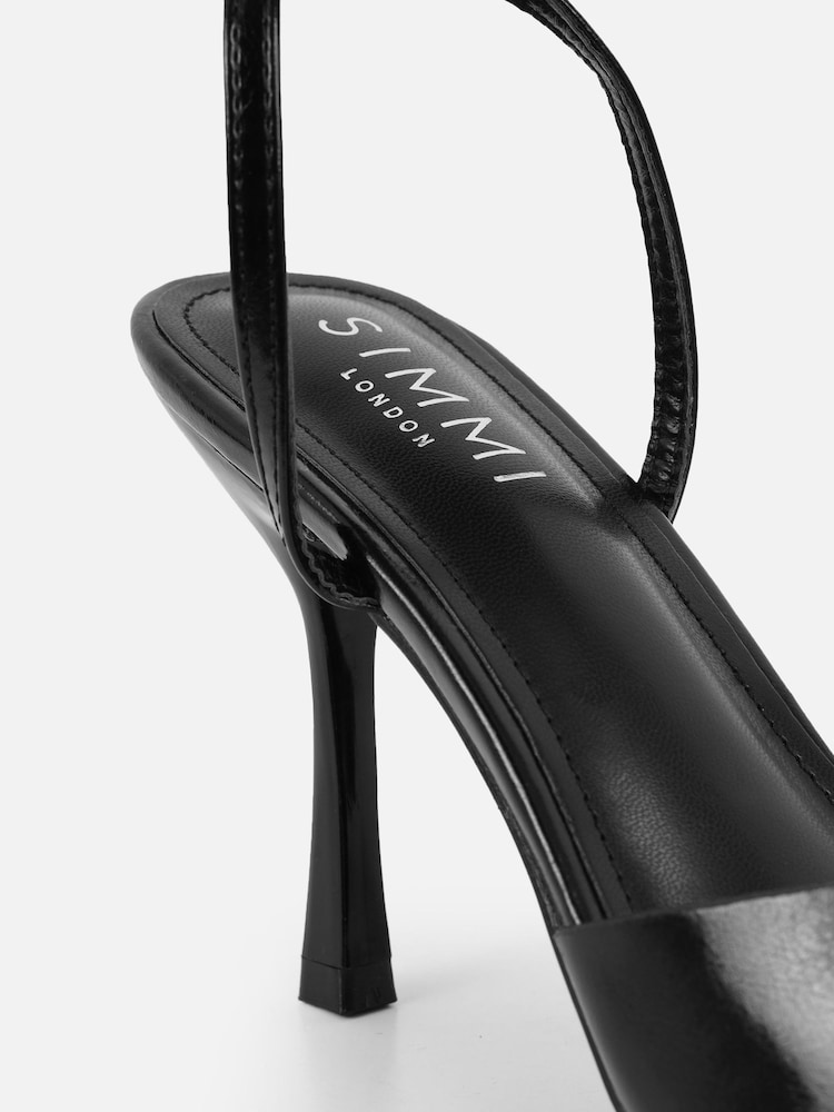 Simmi London Black Savvy Peep Toe Heeled Sandals - Image 4 of 4 Simmi London Black Savvy Peep Toe Heeled Sandals - Image 4 of 4