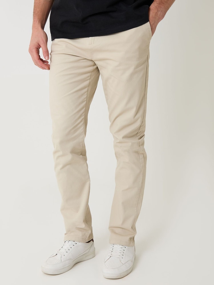 Threadbare Natural Cotton Blend Slim Fit Trousers - Image 1 of 4
