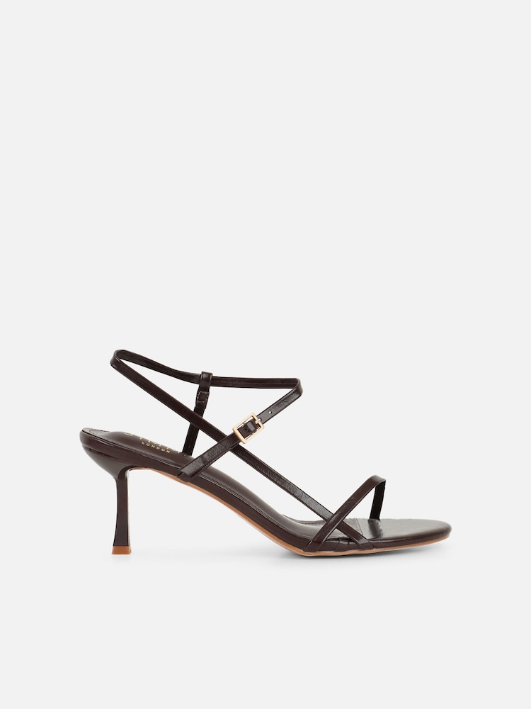 Simmi London Brown Darla Strappy Slingback Heeled Sandals - Image 2 of 4 Simmi London Brown Darla Strappy Slingback Heeled Sandals - Image 2 of 4