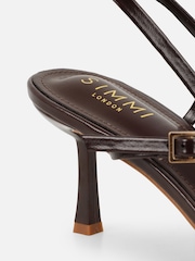 Simmi London Brown Darla Strappy Slingback Heeled Sandals - Image 4 of 4