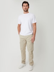 Threadbare Natural Cotton Cargo Trousers With Stretch - Image 3 of 4