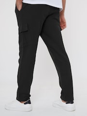 Threadbare Black Linen Blend Cargo Trousers - Image 2 of 4
