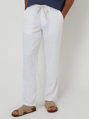 Calças de mistura de linho surradas - Imagem 1 de 4