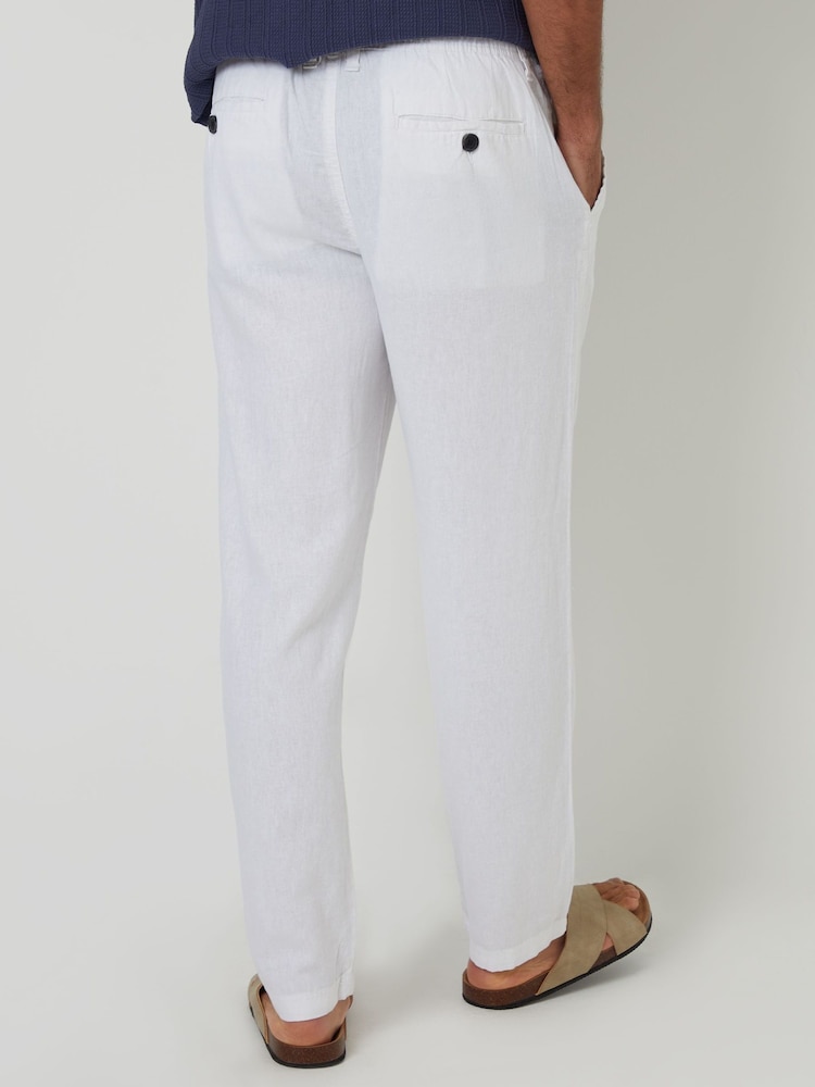 Calças de mistura de linho surradas - Imagem 2 de 4