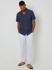 Calças de mistura de linho surradas - Imagem 3 de 4