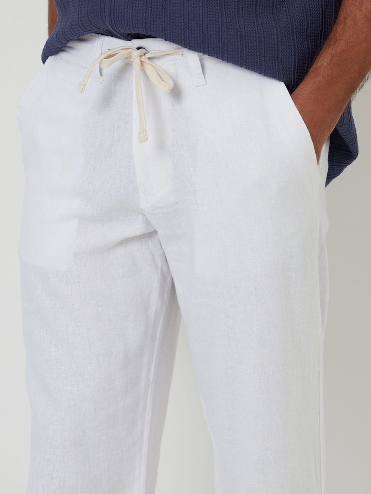 Calças de mistura de linho surradas - Imagem 4 de 4