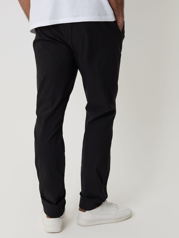 أسود - بنطلون تلبيس رشيق قابل للتمدد من Threadbare - Image 2 of 4