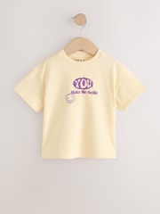 Yellow Smile Slogan T-Shirt (3mths-7yrs) - Image 5 of 8