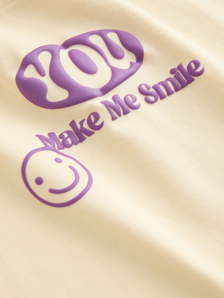 Yellow Smile Slogan T-Shirt (3mths-7yrs) - Image 8 of 8 Yellow Smile Slogan T-Shirt (3mths-7yrs) - Image 8 of 8