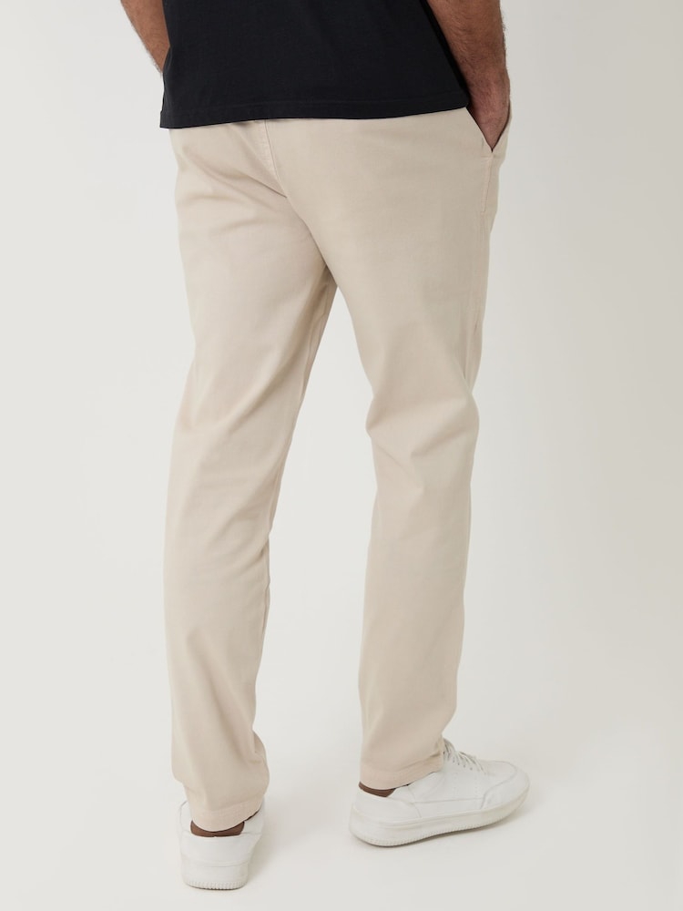 Բնական - Չինո տաբատ՝ սովորական չափսի, առաձգական գոտկատեղով և թելքավոր - Պատկեր 2 4-ից