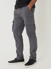 Threadbare Grey Slim Fit Stretch Cargo Trousers - Image 1 of 4