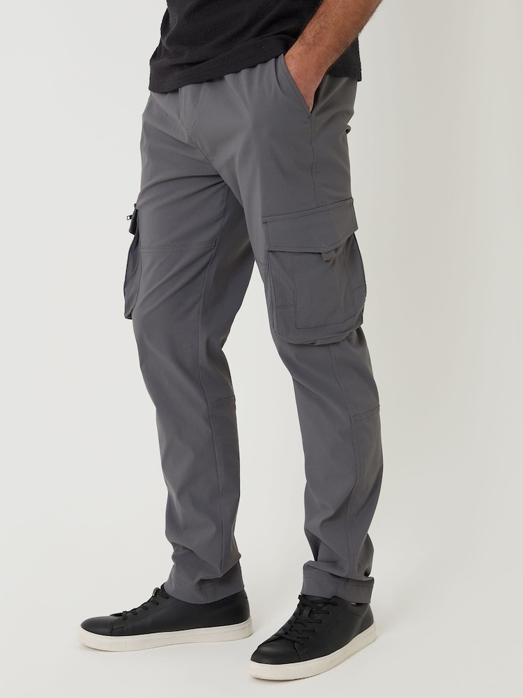 Threadbare Grey Slim Fit Stretch Cargo Trousers - Image 1 of 4
