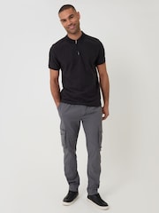Threadbare Grey Slim Fit Stretch Cargo Trousers - Image 3 of 4