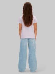 Calvin Klein Purple Script Logo T-Shirt - Image 2 of 5