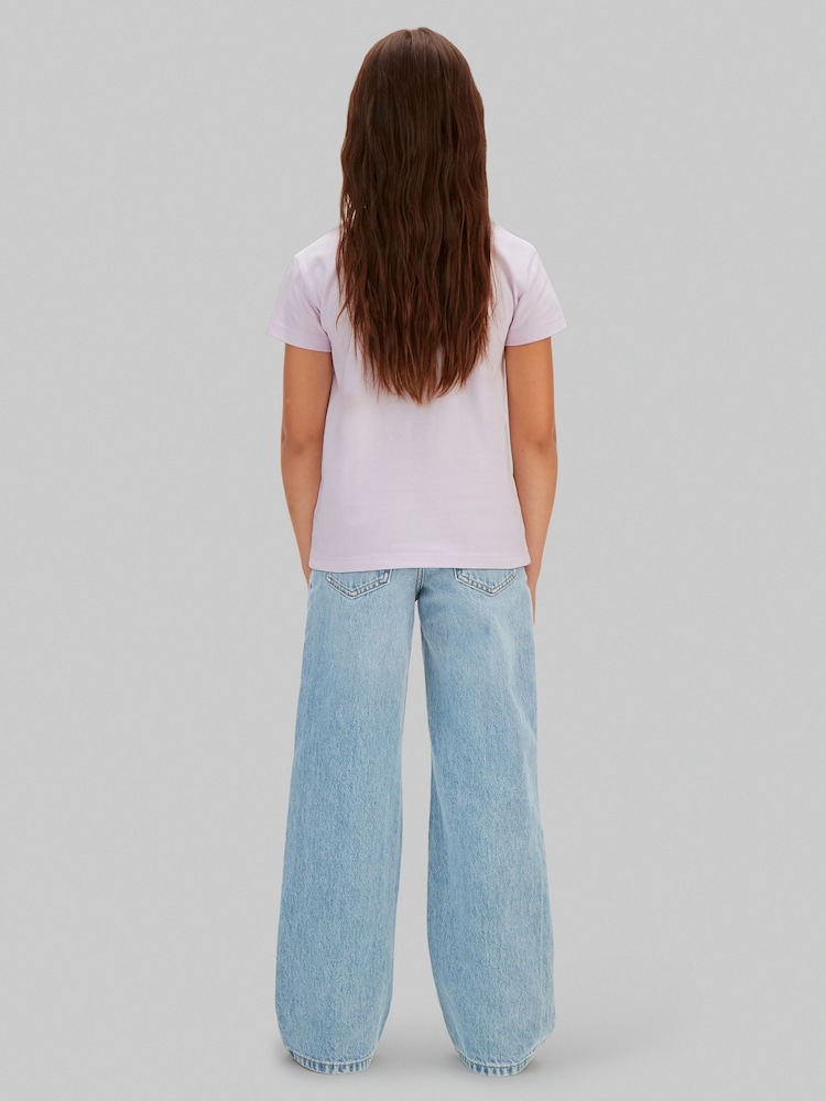 Calvin Klein Purple Script Logo T-Shirt - Image 2 of 5