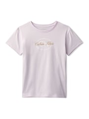Calvin Klein Purple Script Logo T-Shirt - Image 5 of 5