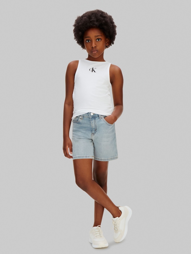 Calvin Klein Blue Bermuda Denim Shorts - Image 2 of 4