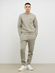 River Island Grey Slim Fit Scuba Cargo Joggers - Image 1 of 4