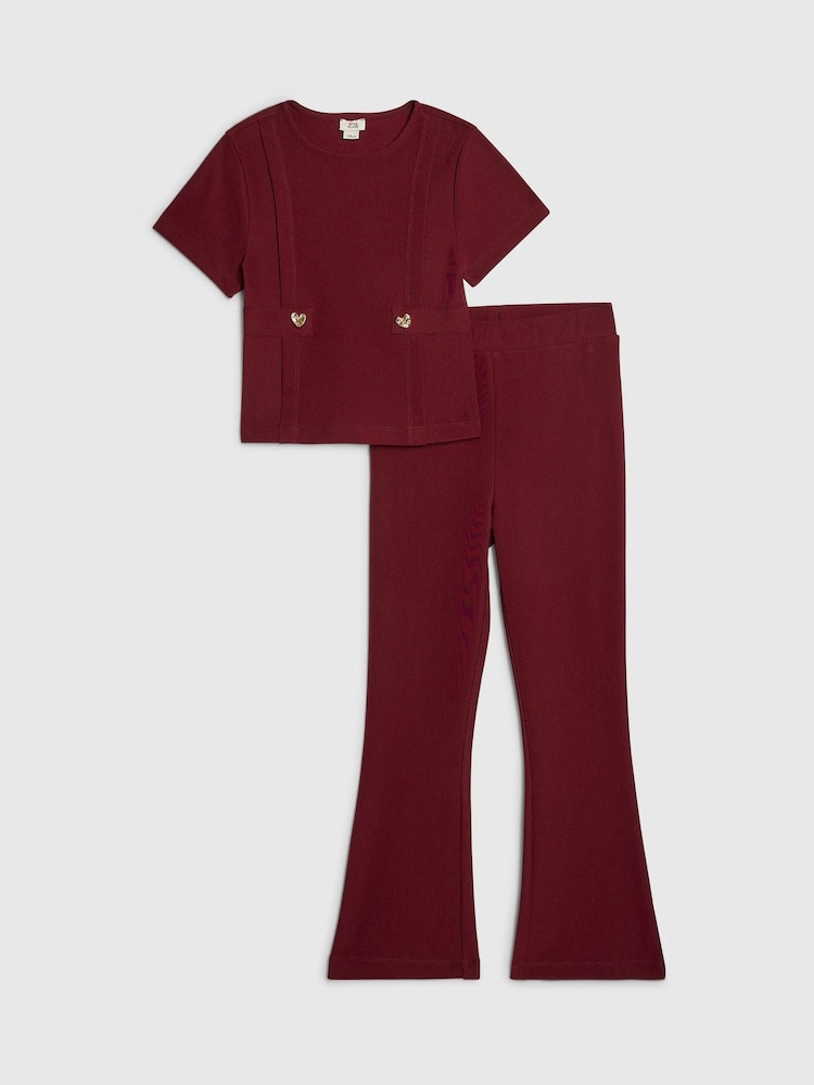 River Island Ponte Smart Top & Kickflare Set - Imaginea 1 din 5