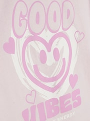 River Island Purple Good Vibes T-Shirt & Runner Shorts Set - Image 4 of 5