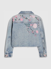 River Island Blue Floral Denim Jacket - Image 3 of 8