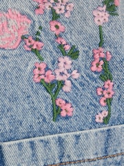 River Island Blue Floral Denim Jacket - Image 7 of 8