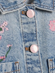 River Island Blue Floral Denim Jacket - Image 8 of 8
