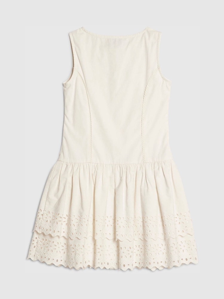 River Island White Beaded Drop Waist Dress - Image 2 of 4