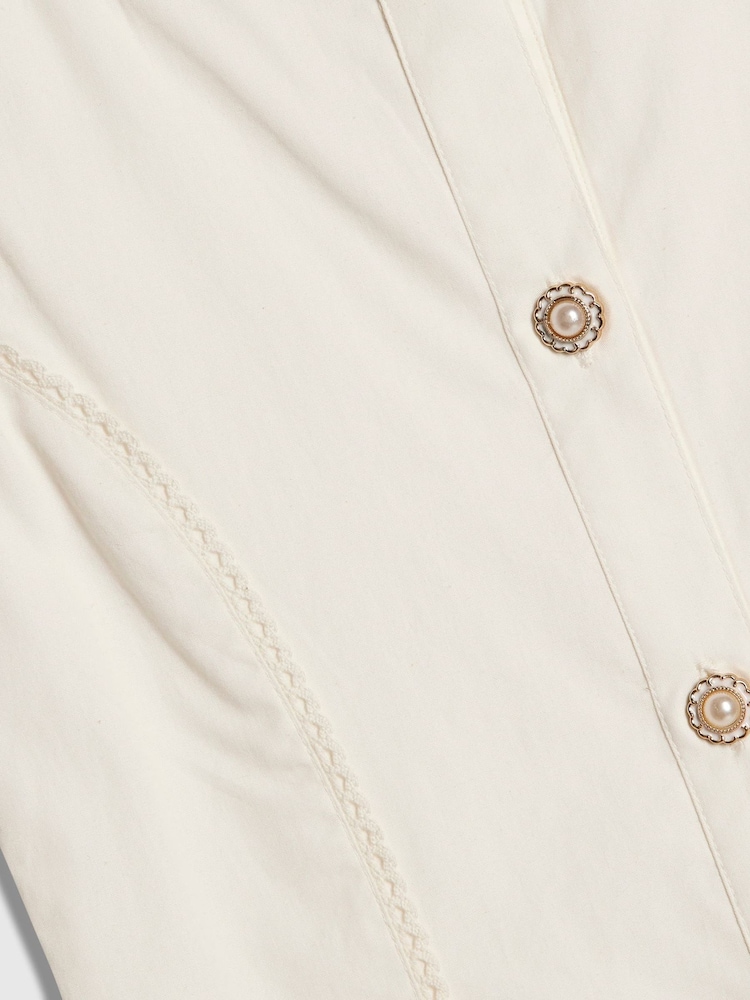 River Island White Beaded Drop Waist Dress - Image 4 of 4