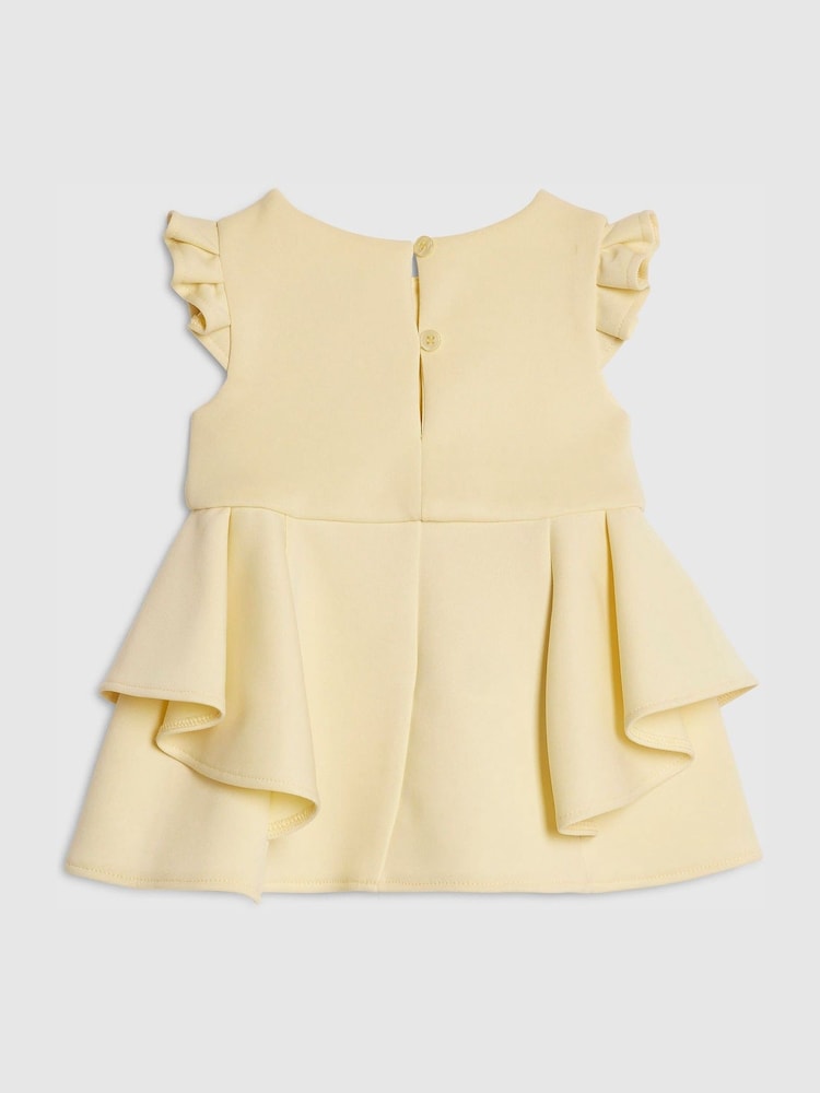 River Island Yellow Bow Scuba Dress - Image 2 of 4