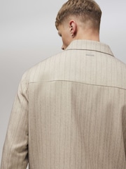 River Island Brown Boxy Pinstripe Smart Western Jacket - Image 3 of 4