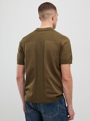 River Island Green Slim Fit Tipped Polo Shirt - Image 4 of 4