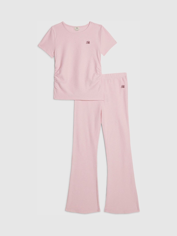 Rosa - River Island Texture Baby T-skjorte og Kickflare-sett - Bilde 1 av 4