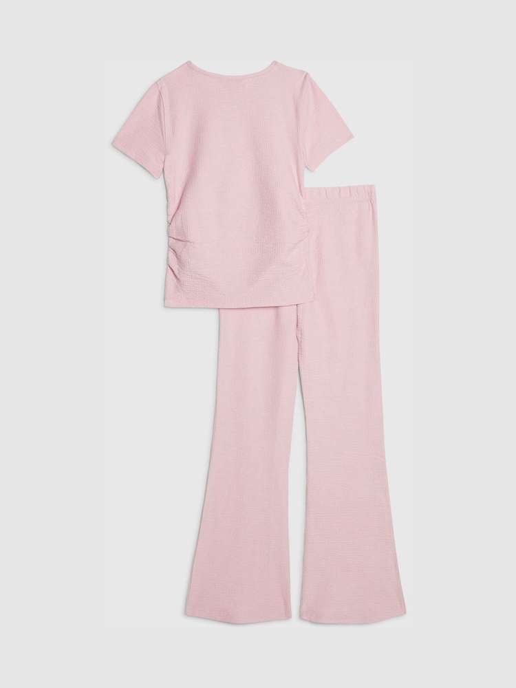 Rosa - River Island Texture Baby T-skjorte og Kickflare-sett - Bilde 2 av 4