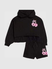 River Island Black Cherry Hoodie & Short Set - Image 1 of 5