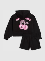 River Island Black Cherry Hoodie & Short Set - Image 3 of 5