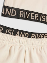 River Island Cream Logo Tank & Runner Short Set - Image 3 of 4