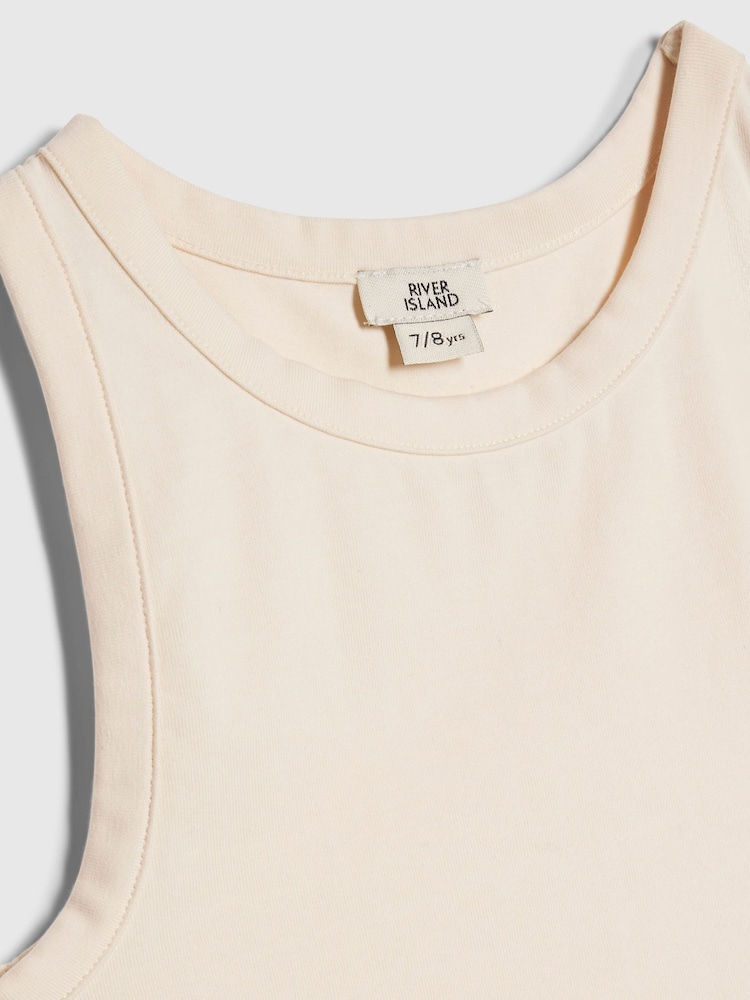 River Island Cream Logo Tank & Runner Short Set - Image 4 of 4