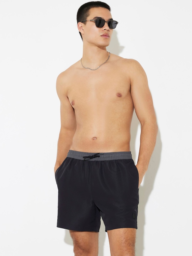 River Island Black Colourblock Swim Shorts - Image 2 of 4